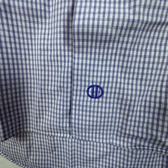 David Donahue Shirt Mens Size 16.5 Purple Plaid French Cuff Long Sleeve Slim Fit - Picture 6 of 11